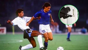 Acción durante el Uruguay-Italia del Mundial 1990.