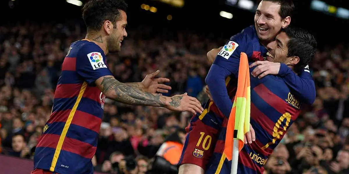 Dani Alves y Luis Suárez en su paso por Barcelona