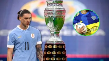 Darwin Núñez y a su lado la Copa América.