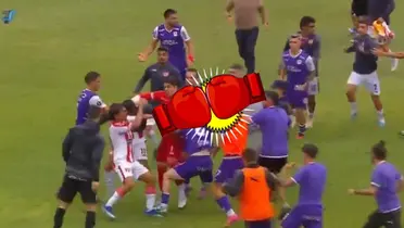 La batalla campal entre Defensor Sporting y River Plate