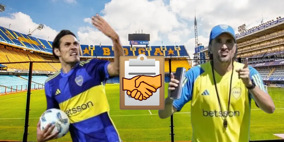 Martínez ratifica como titular a Cavani en Boca Juniors