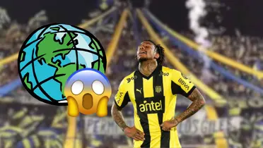 Abel Hernández durante un partido de Peñarol en 2023