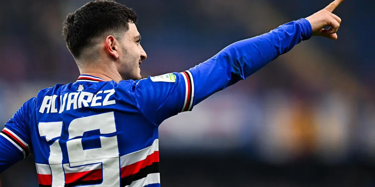 Álvarez logró anotar su primer gol con la Sampdoria durante el encuentro ante el Moderna