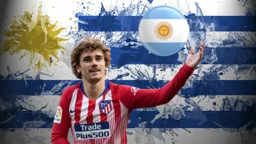 Antoine Griezmann con la camiseta del Atlético de Madrid y su relación con Uruguay