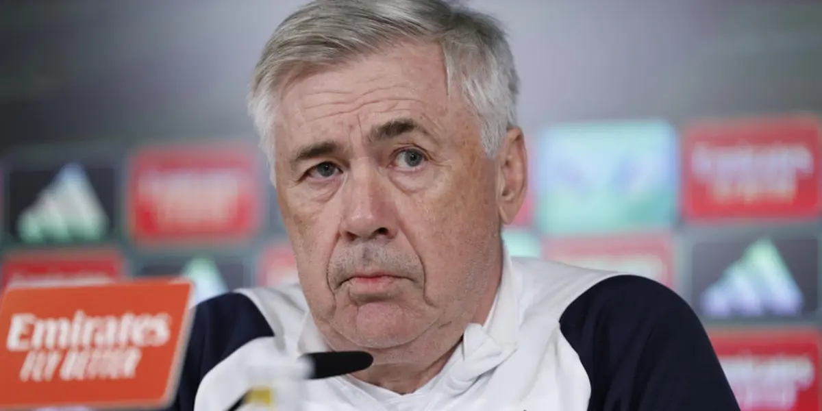 Carlo Ancelotti en conferencia de prensa con el Real Madrid.