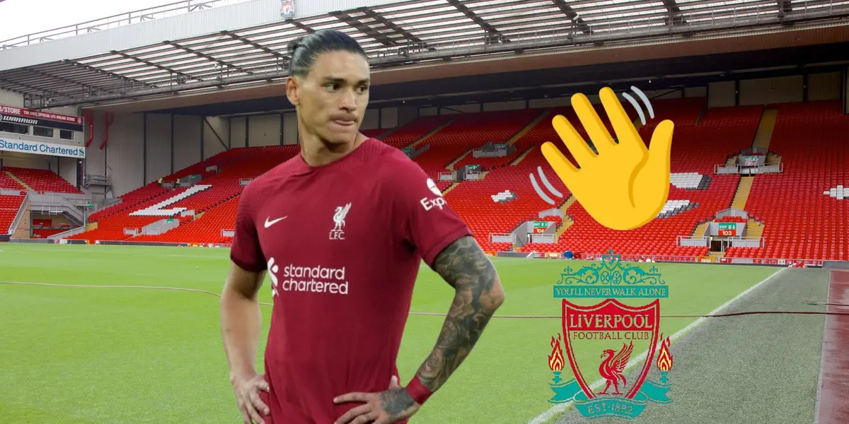 Darwin Núñez con la indumentaria del Liverpool