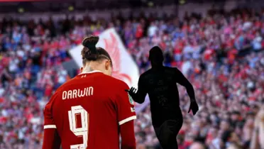 Darwin Núñez durante un partido de la Carabao Cup con el Liverpool