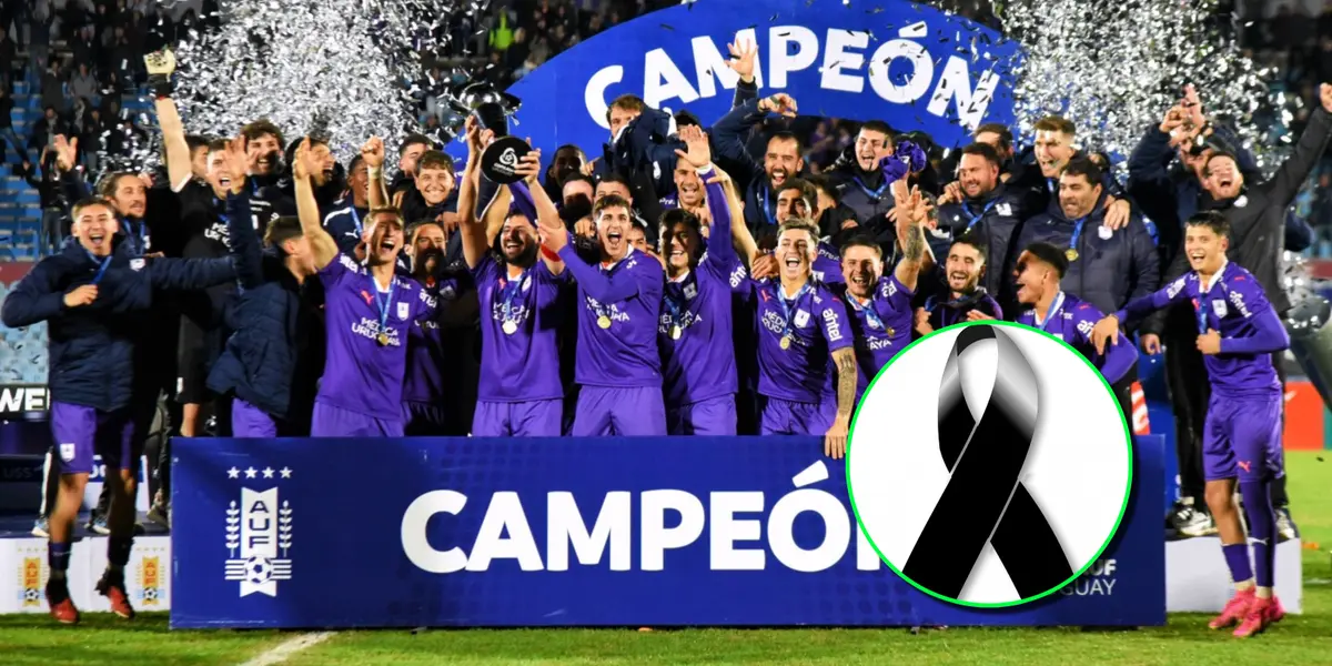 Defensor Sporting levantando la Copa y festejando.