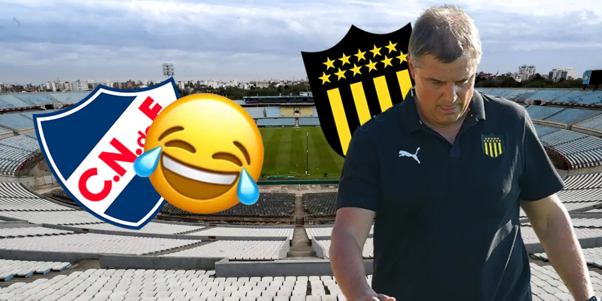 Diego Aguirre, DT de Peñarol, se lamenta la burla de los hinchas de Nacional