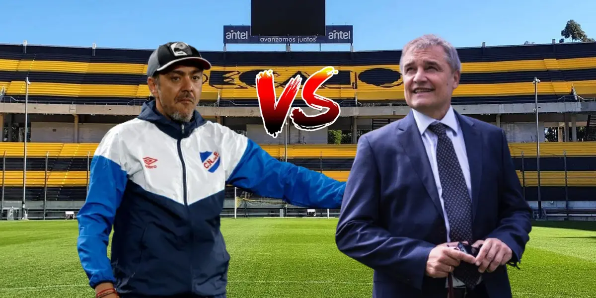 Diego Aguirre y Álvaro Recoba en la previa al clásico