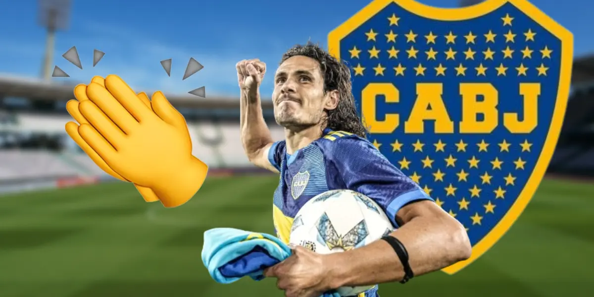 Edinson Cavani con la camiseta de Boca Juniors