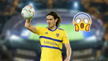 Edinson Cavani con la camiseta de Boca Juniors