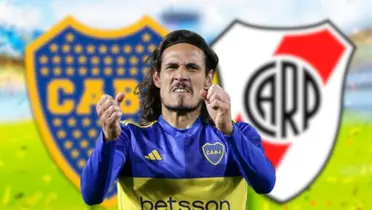 Edinson Cavani durante un partido con Boca Juniors en 2023