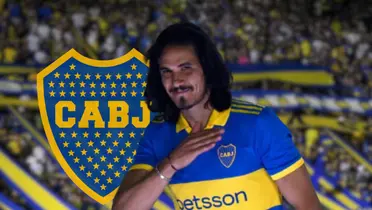 Edinson Cavani en su presentación como jugador de Boca Juniors