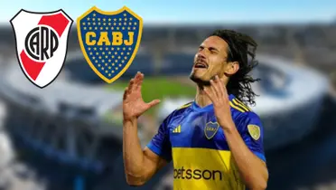 Edinson Cavani lamentándose con la camiseta de Boca Juniors