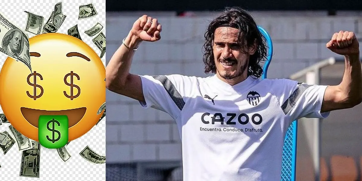 Edinson Cavani no tiene su futuro resuelto en el Valencia y ahora le llegaría una oferta multimillonaria para cambiar de club