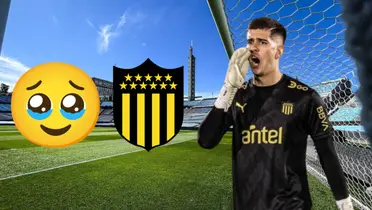 El arquero de Peñarol Randall Rodríguez en el estadio Centenario de Montevideo