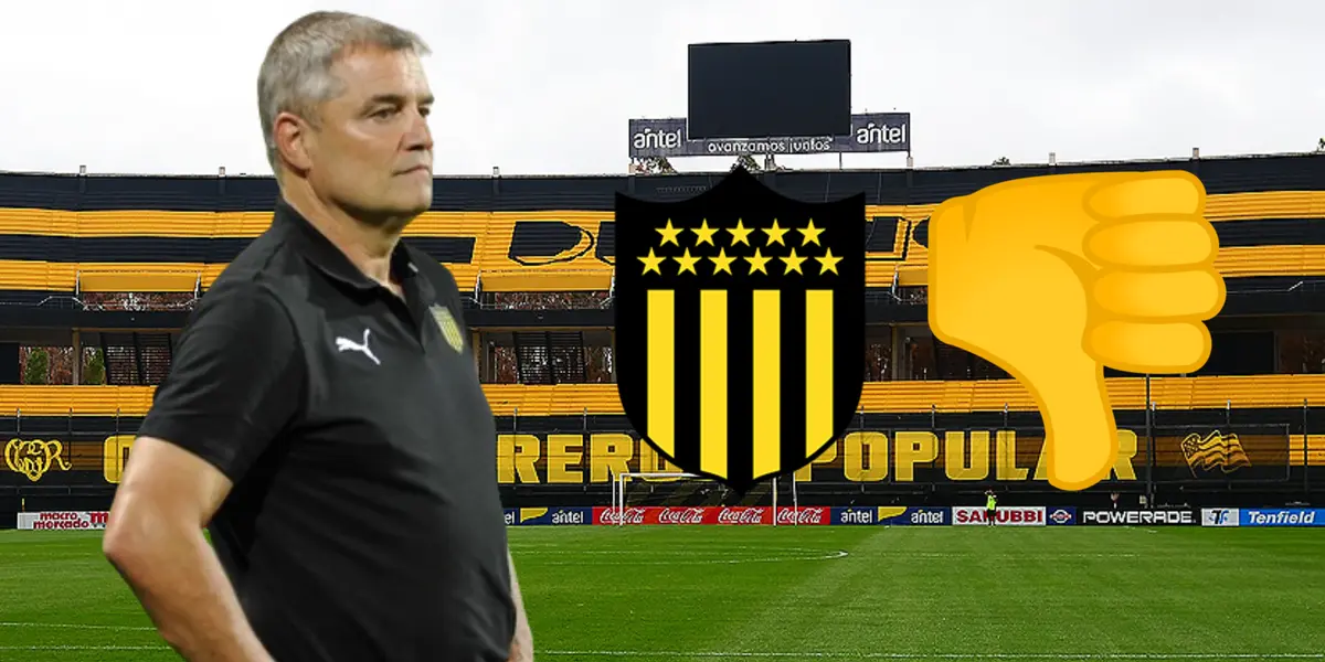 El entrenador de Peñarol Diego Aguirre en el estadio de Peñarol