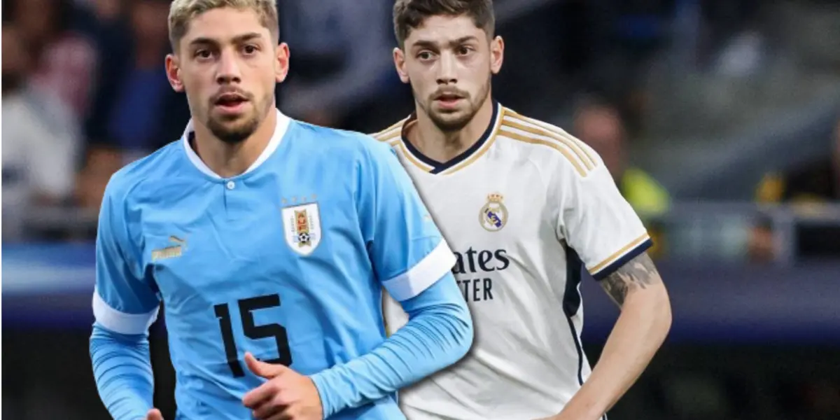 Federico Valverde con la camiseta de Uruguay y Real Madrid.