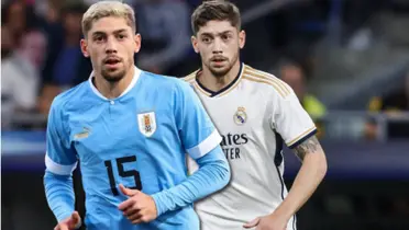 Federico Valverde con la camiseta de Uruguay y Real Madrid.