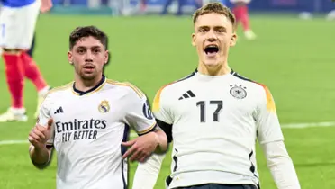 Federico Valverde con la camiseta del Real Madrid y de fondo, Florian Wirtz con Alemania.