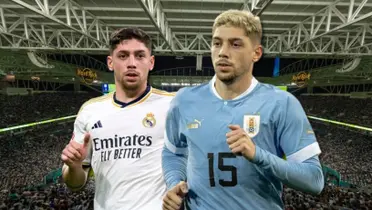 Federico Valverde con las camisetas de Real Madrid y Uruguay.