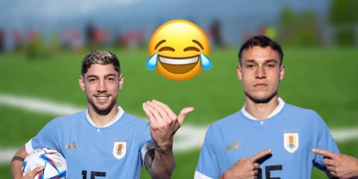 Federico Valverde y Manuel Ugarte con la camiseta de la Selección de Uruguay