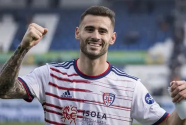 Gastón pereiro en su paso por Cagliari