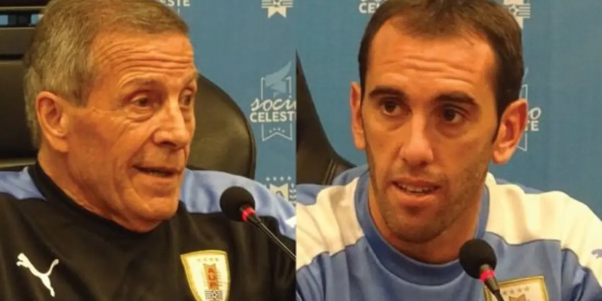 Godín y el Maestro Tabárez