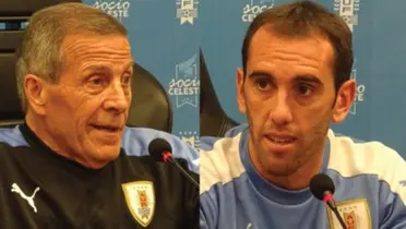 Godín y el Maestro Tabárez