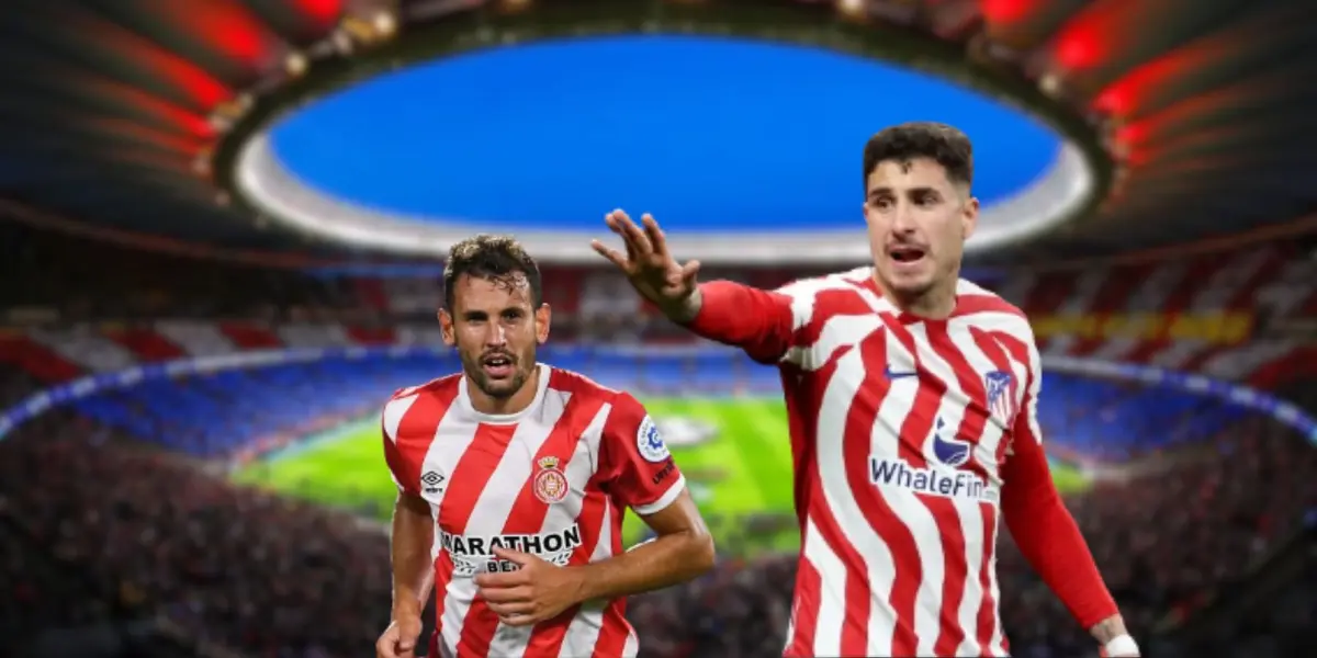 José María Giménez durante un partido de La Liga en España con el Atlético de Madrid