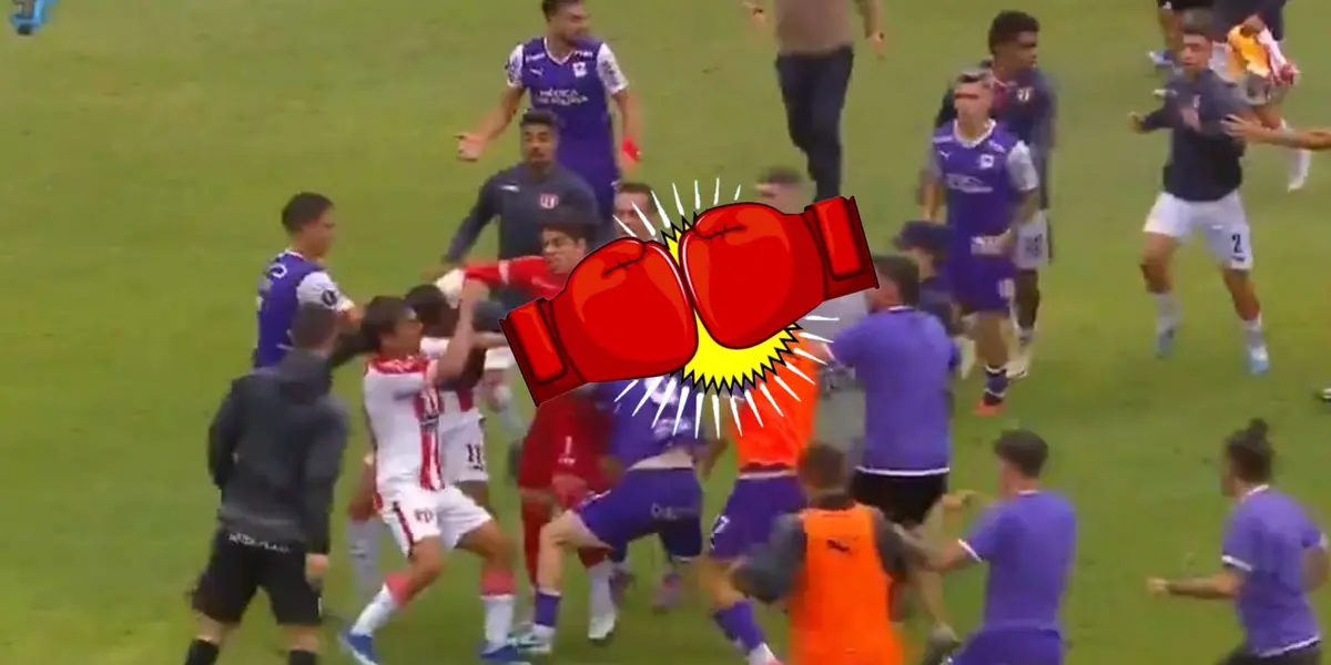 La batalla campal entre Defensor Sporting y River Plate