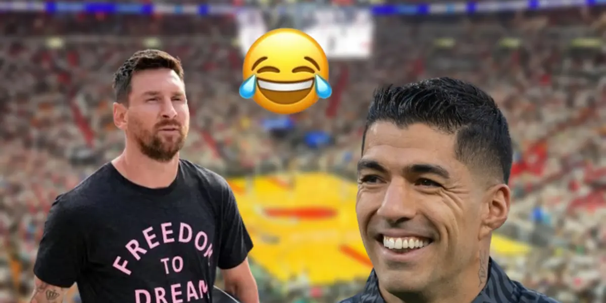 Lionel Messi junto a Luis Suárez en el Estadio Kaseya Center de la NBA