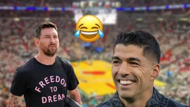 Lionel Messi junto a Luis Suárez en el Estadio Kaseya Center de la NBA