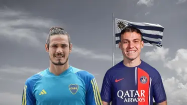 Manuel Ugarte en PSG y Edinson Cavani en Boca Juniors