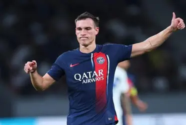 Manuel Ugarte fue titular en el Paris Saint Germain, pero tuvo un cruce muy particular con un rival en pleno partido