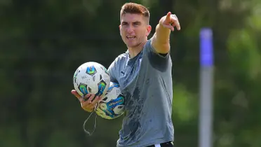 Martín Varini durante un entrenamiento.