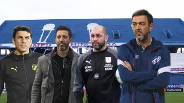 Mauricio Larriera, Jorge Bava, Marcelo Méndez y Álvaro Recoba en el estadio Gran Parque Central de Nacional