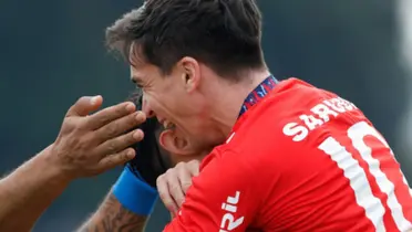 Mauricio Pereyra festejando su gol ante Cerro Largo con Nacional.