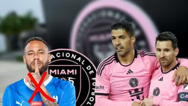 Neymar con la camiseta de Al-Hilal y Luis Suárez junto a Lionel Messi con la del Inter Miami