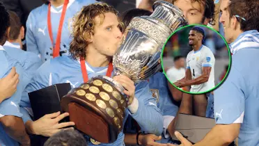 Ronald Araujo y los campeones de Uruguay con la Copa América.