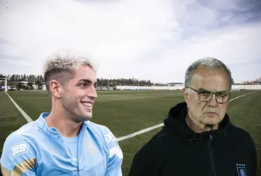 Santiago Mele y Marcelo Bielsa en el Complejo Celeste.