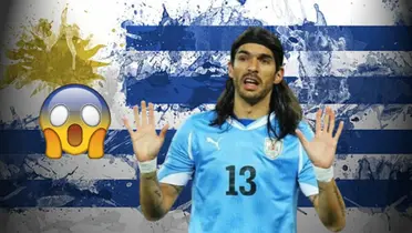 Sebastián Abreu en su paso por la Selección de Uruguay