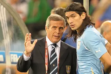 Sebastián Abreu y Óscar Tabárez en Uruguay