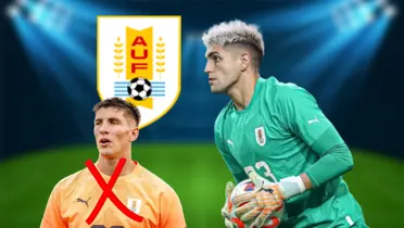 Sergio Rochet y Santiago Mele con la camiseta de la Selección de Uruguay