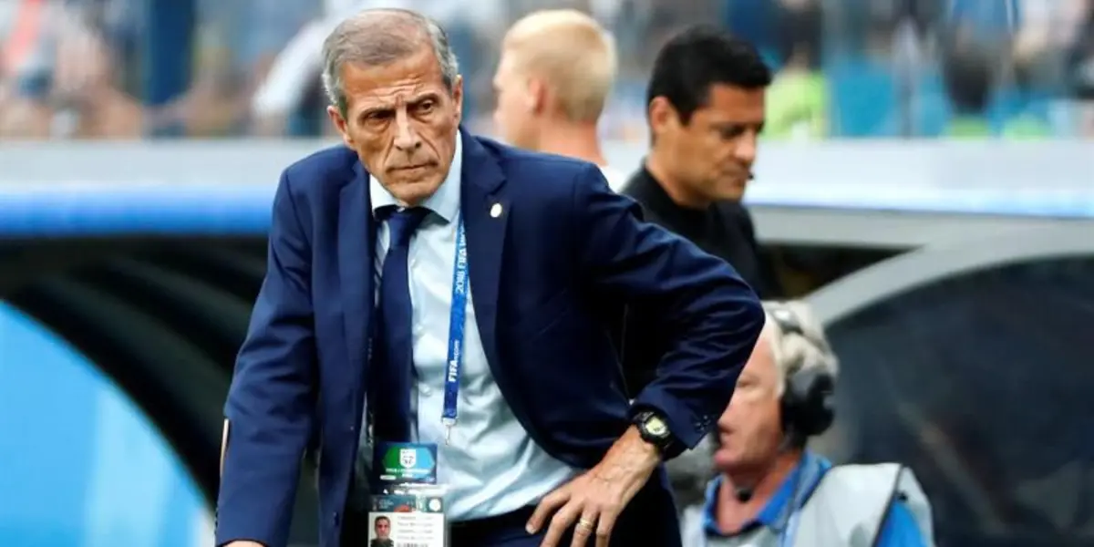 Tabárez en su paso por la Celeste